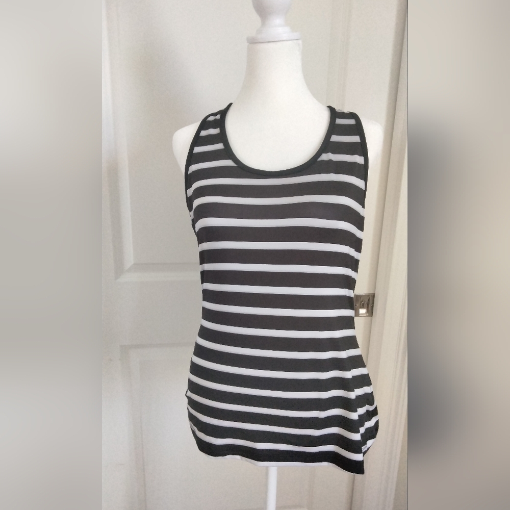 Fila exercise tennis top medium strip black white
